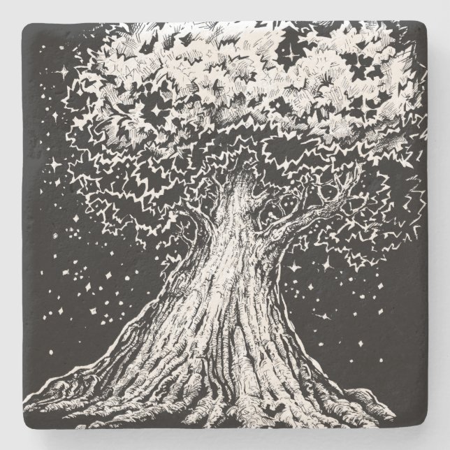 Oktober 2018 Tag 8 - Starry Tree Steinuntersetzer (Vorderseite)