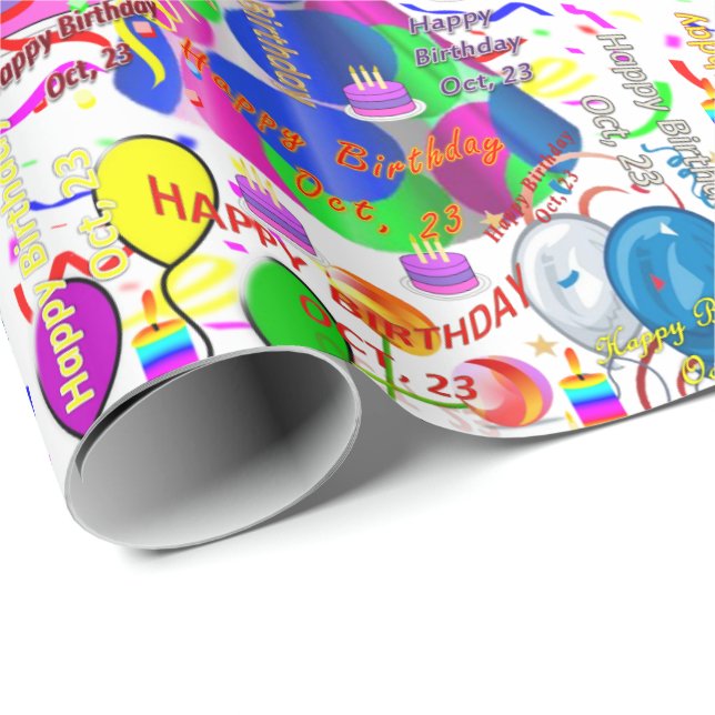 Oktober, 23 Geburtstag Geschenkpapier (Rolleneckpunkt)