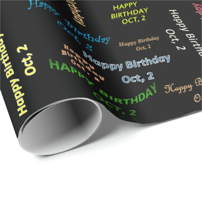 Oktober, 2. Geburtstag, Geschenkpapier (Rolleneckpunkt)