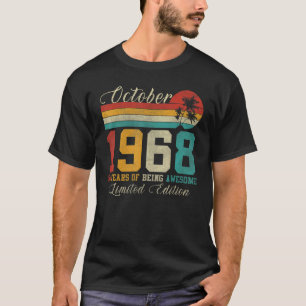 Oktober 54 Jahre Vintag 1968 54. Geburtstag T-Shirt