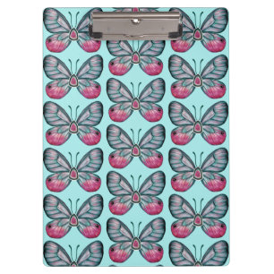 Oktober Aquamarin Glasswing Butterfly Design Klemmbrett