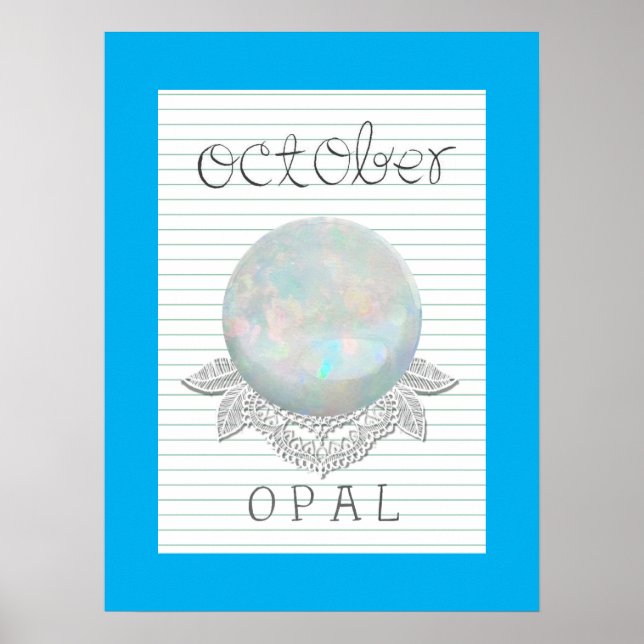 Oktober Birthstone Opal Artwork Poster (Vorne)