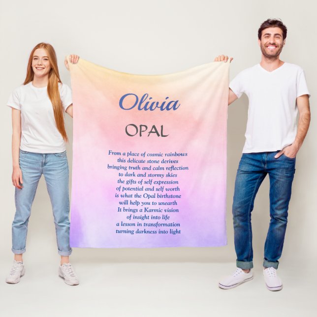 Oktober Birthstone Opal Design Fleecedecke (Beispiel)