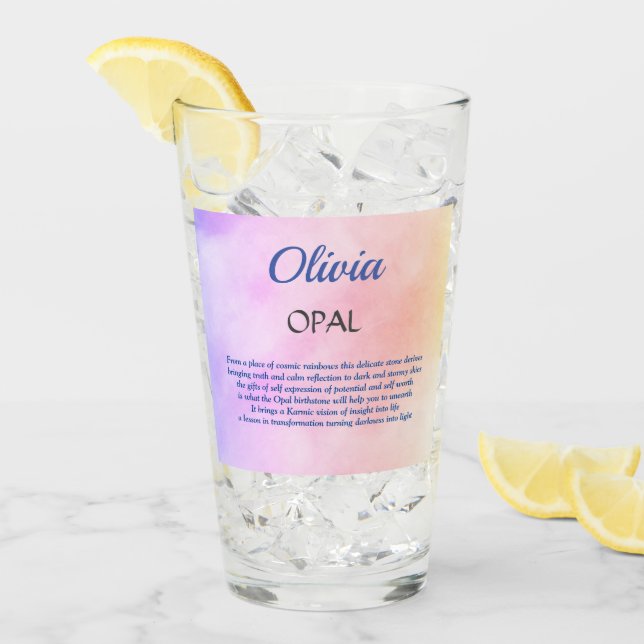 Oktober Birthstone Opal Design Glas (Vorderseite Ice)