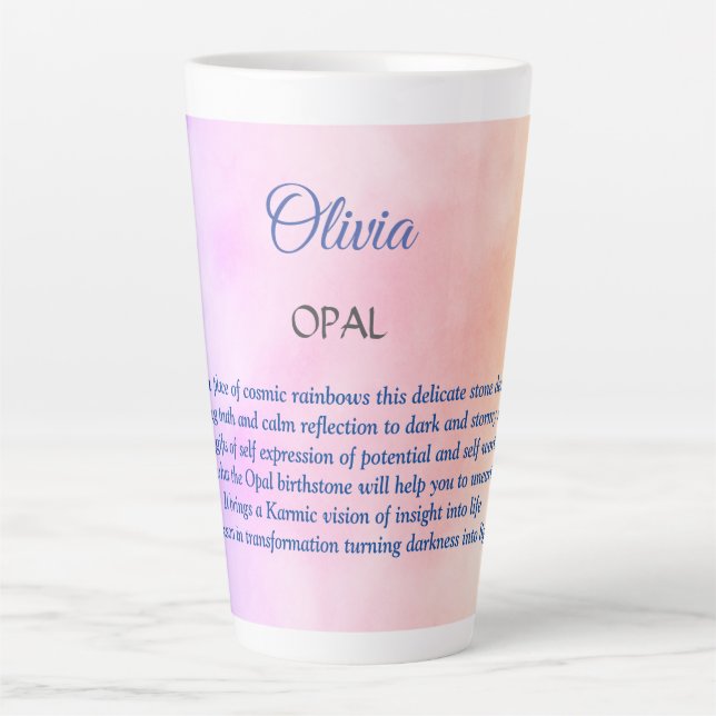 Oktober Birthstone Opal Design Milchtasse (Vorderseite)