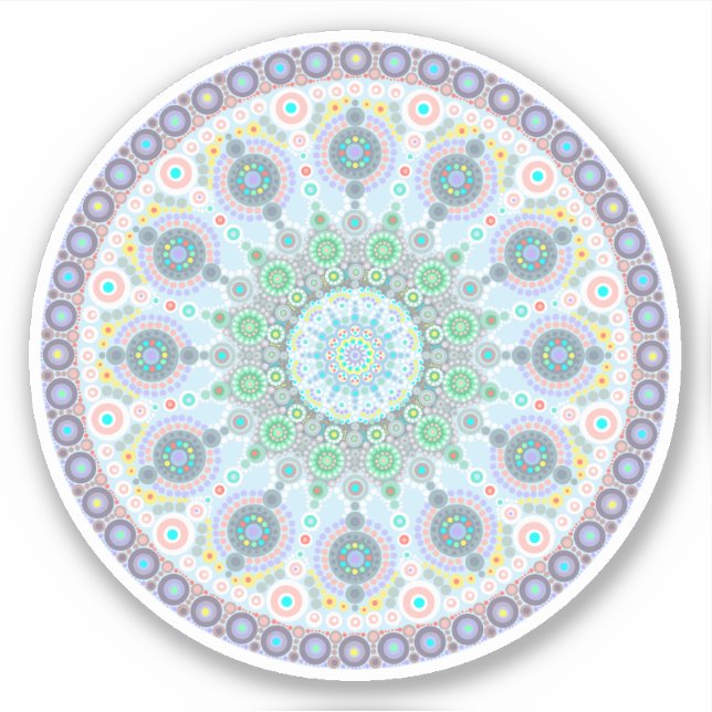 Oktober Birthstone Opal Mandala Sticker (Vorderseite)