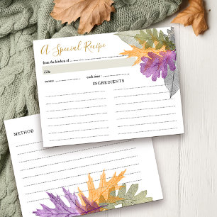 Oktober-Blatt-Brautparty-Rezeptkarte Postkarte