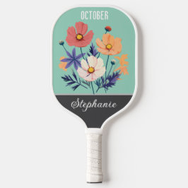 Oktober Blume Individuelle Name Pickleball Schläger