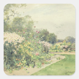 Oktober-Blume Quadratischer Aufkleber