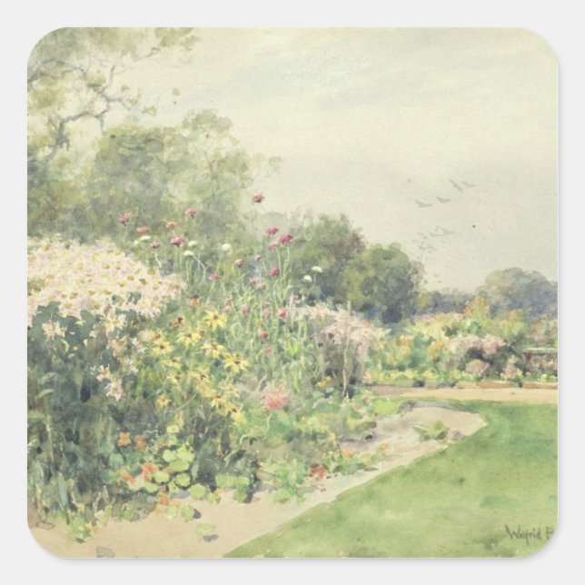 Oktober-Blume Quadratischer Aufkleber (Vorderseite)