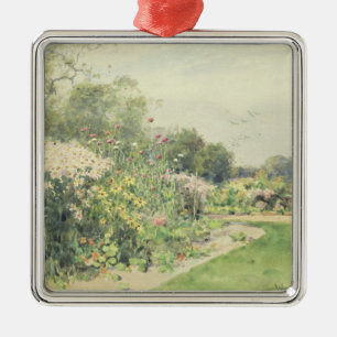 Oktober-Blumen Silbernes Ornament