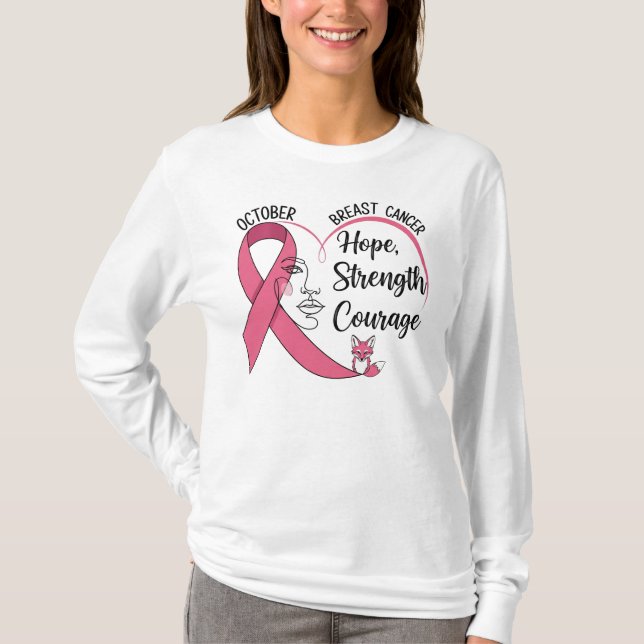 Oktober Brustkrebs-Bewusstsein T-Shirt (Vorderseite)