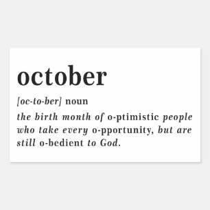 Oktober Definitions Geburtstag Rechteckiger Aufkleber