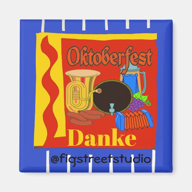 Oktober Fest, Danke, Edit Text Magnet (Vorne)