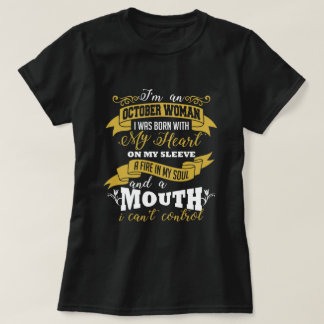 Oktober-Frauen-Geburtstags-Schwarz-T - Shirt