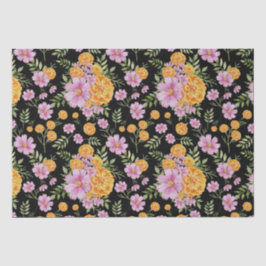 Oktober Geburtmonat Blume Marigold Cosmos Seidenpapier