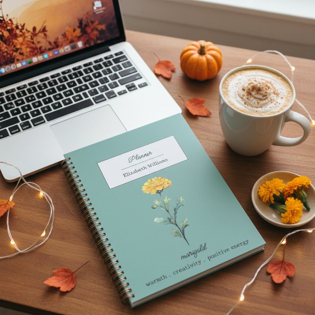 Oktober-Geburtsblume Ringelblume Personalisiert  Planer (Von Creator hochgeladen)