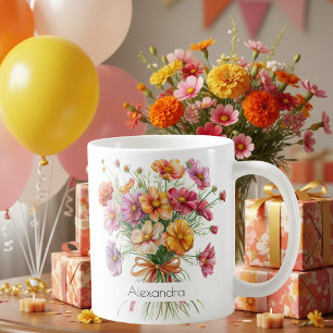 Oktober-Geburtsblumen-Tasse Ringelblumen Kaffeetasse