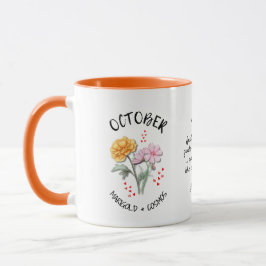OKTOBER Geburtsmonat Blume Personalisiert Marigold Tasse