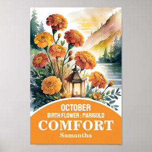 Oktober Geburtsmonats-Blumen-Christliche Kinderzim Poster