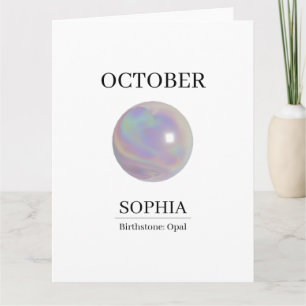 Oktober-Geburtsstein-Geburtstagsname Opal Karte