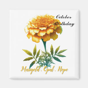 Oktober-Geburtsstein Opal Ringelblume  Magnet