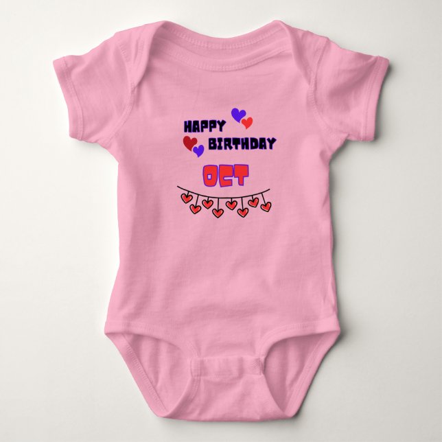 Oktober Geburtstag Baby Bodysuit Strampler (Vorderseite)