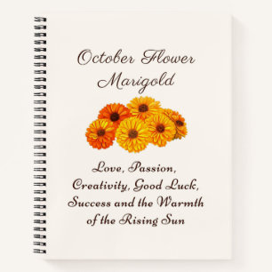 Oktober Geburtstag Blume Marigold Elegante Notizbuch