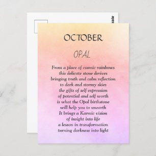 Oktober Geburtstag Opal Postkarte