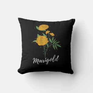 Oktober Geburtstagsgeschenk Ringelblume Blüte vint Kissen