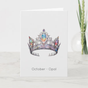 Oktober Geburtstagskarte Opal Crown Karte
