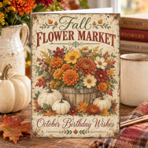 Oktober-Geburtstagswünsche Blumenmarkt-Geburtstag