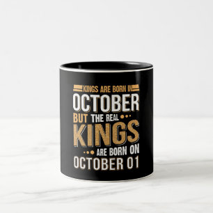 Oktober-Geschenk  Die Könige sind im Oktober Gebor Zweifarbige Tasse