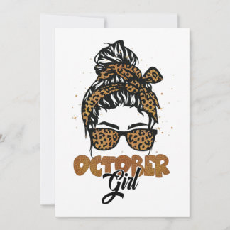 Oktober Girl Messy Hair Sonnenbrille Leopard Lady Einladung