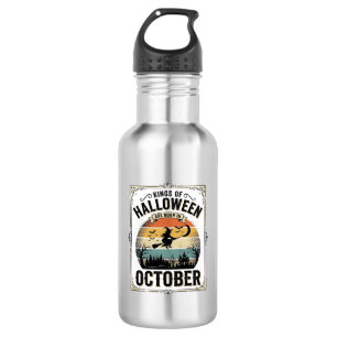 Oktober Halloween Geburtstag Vintage Hexen-Shirt D Edelstahlflasche