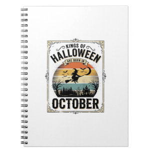 Oktober Halloween Geburtstag Vintage Hexen-Shirt D Notizblock