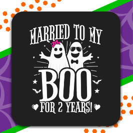 Oktober Hochzeitsjubiläum 2. Jahrestag Quadratischer Aufkleber