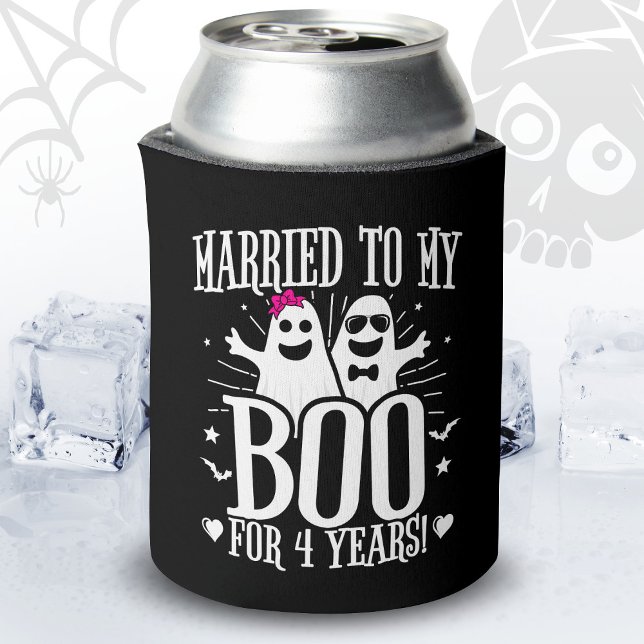 Oktober Hochzeitstag Jubiläum 4. Jubiläum Dosenkühler (Von Creator hochgeladen)