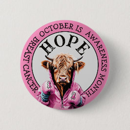 Oktober ist Brustkrebs-Bewusstsein Kuh Hope Sign Button