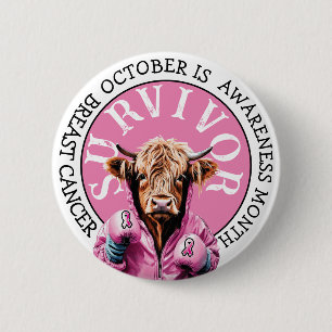 Oktober ist Brustkrebs-Bewusstsein Pink Survivor Button