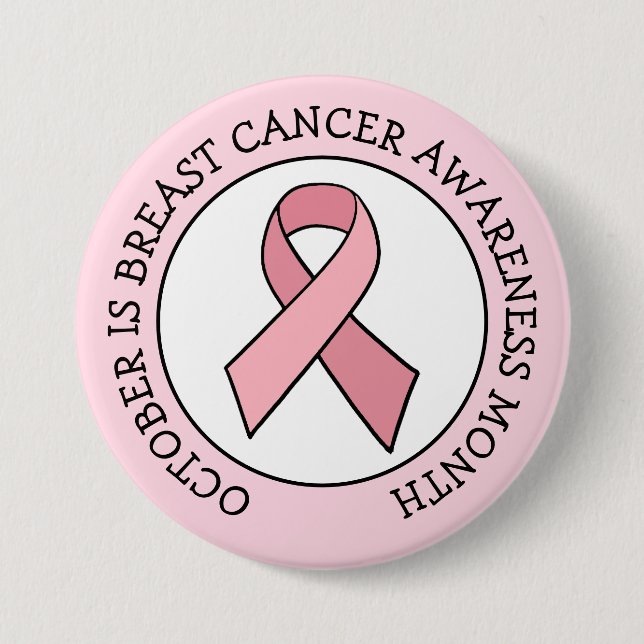 Oktober ist Brustkrebsmonat Button (Vorderseite)