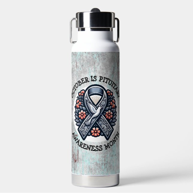 Oktober ist der Monat der Pituitären Bewusstseinsb Trinkflasche (Vorderseite)