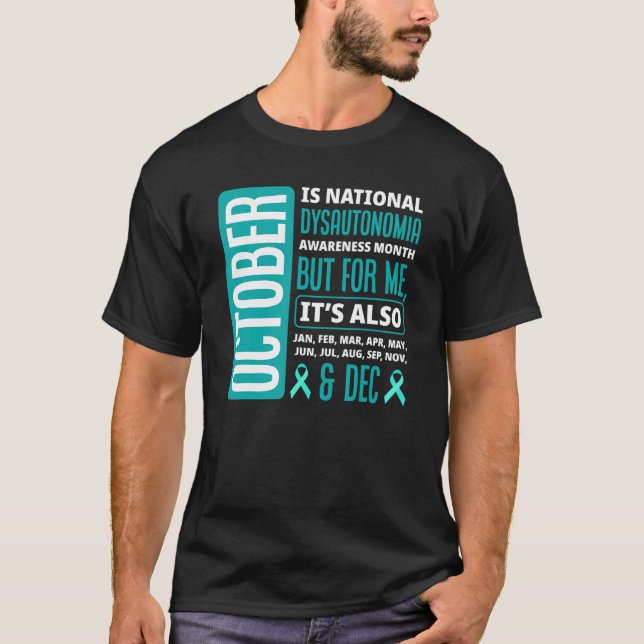 Oktober ist National Dyautonomia Pots Syndrom Awar T-Shirt (Vorderseite)