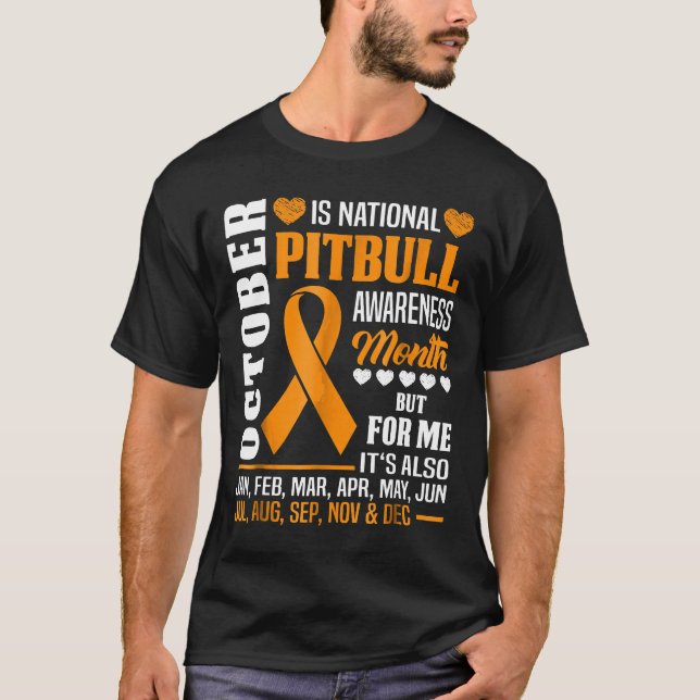 Oktober ist Pitbuler Sensibilisierungsmonat Shirt  (Vorderseite)