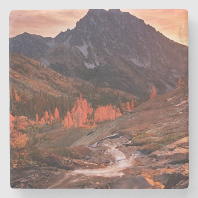 Oktober-Licht auf Scheinwerfer-Becken Steinuntersetzer (Vorderseite)