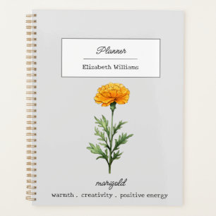 OKTOBER MARIGOLD GEBURT BLUME PERSONALISIERT PLANER