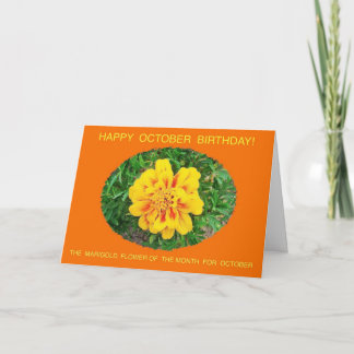 Oktober, Monat, Blume spezifisches Happy Birthday Karte