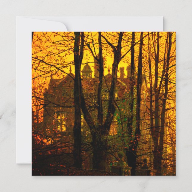 Oktober Nachglow John Atkinson Grimshaw Einladung (Vorderseite)