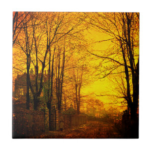 Oktober Nachglow John Atkinson Grimshaw Fliese
