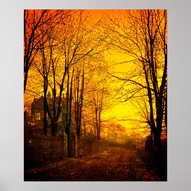 Oktober Nachglow John Atkinson Grimshaw Poster (Vorne)